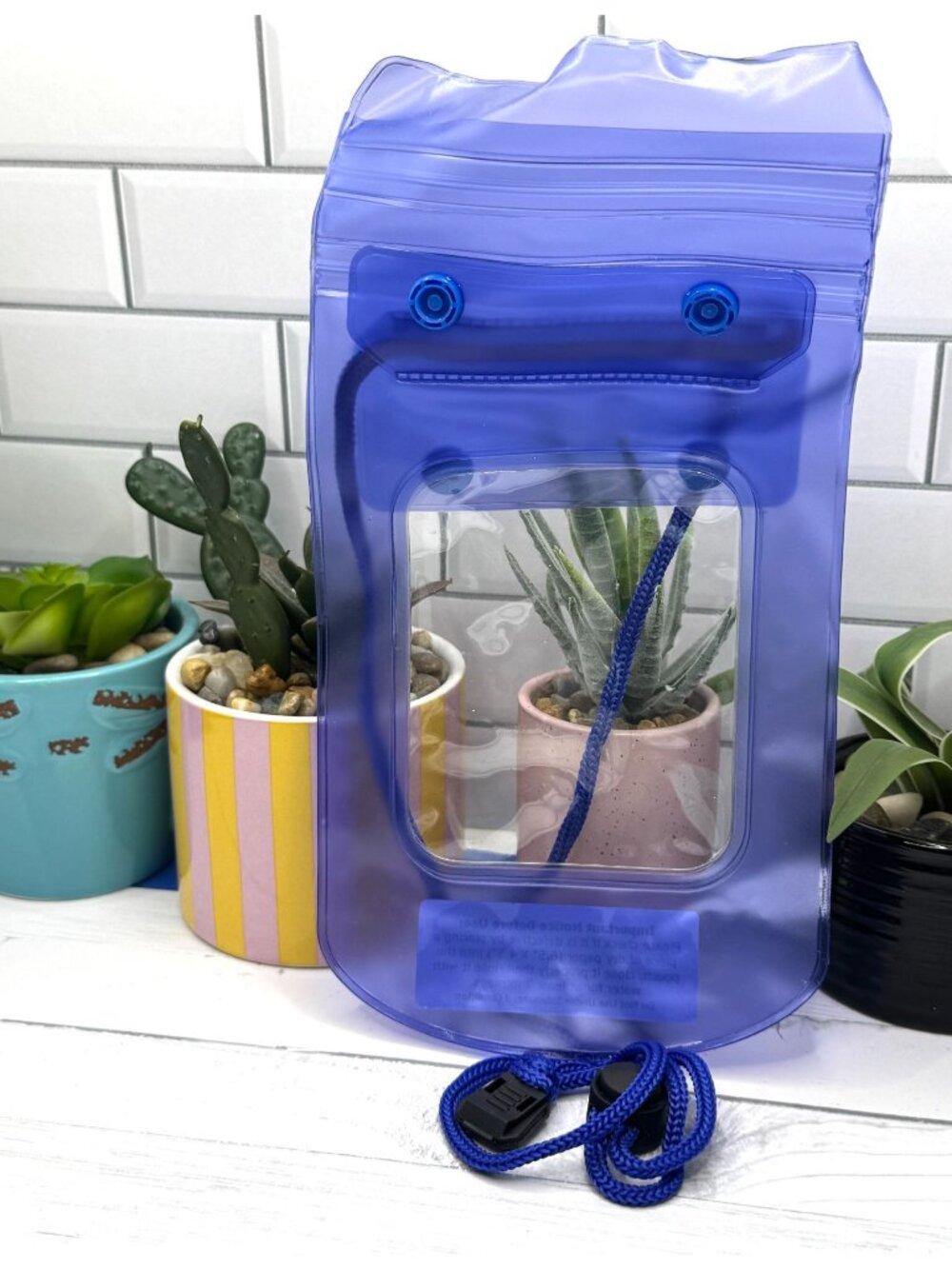 Waterproof Phone Pouch W/Adjustable Lanyard & Clear Window For Touchscreen Use